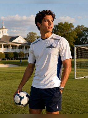 Polo by Ralph Lauren White and Blue Men’s Athletic Short Sleeve Tee